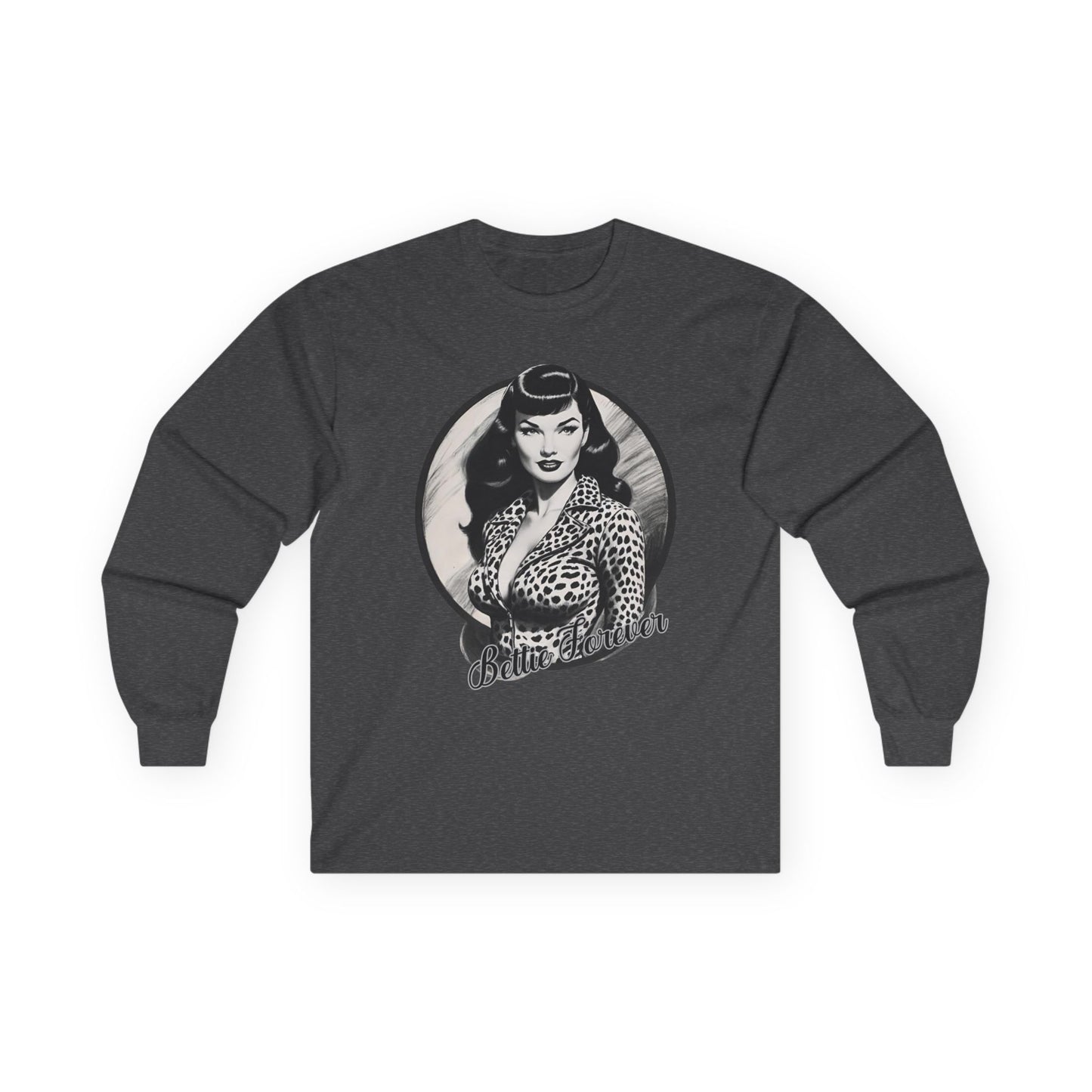 Bettie Forever Unisex Ultra Cotton Long Sleeve Tee Dark Heather
