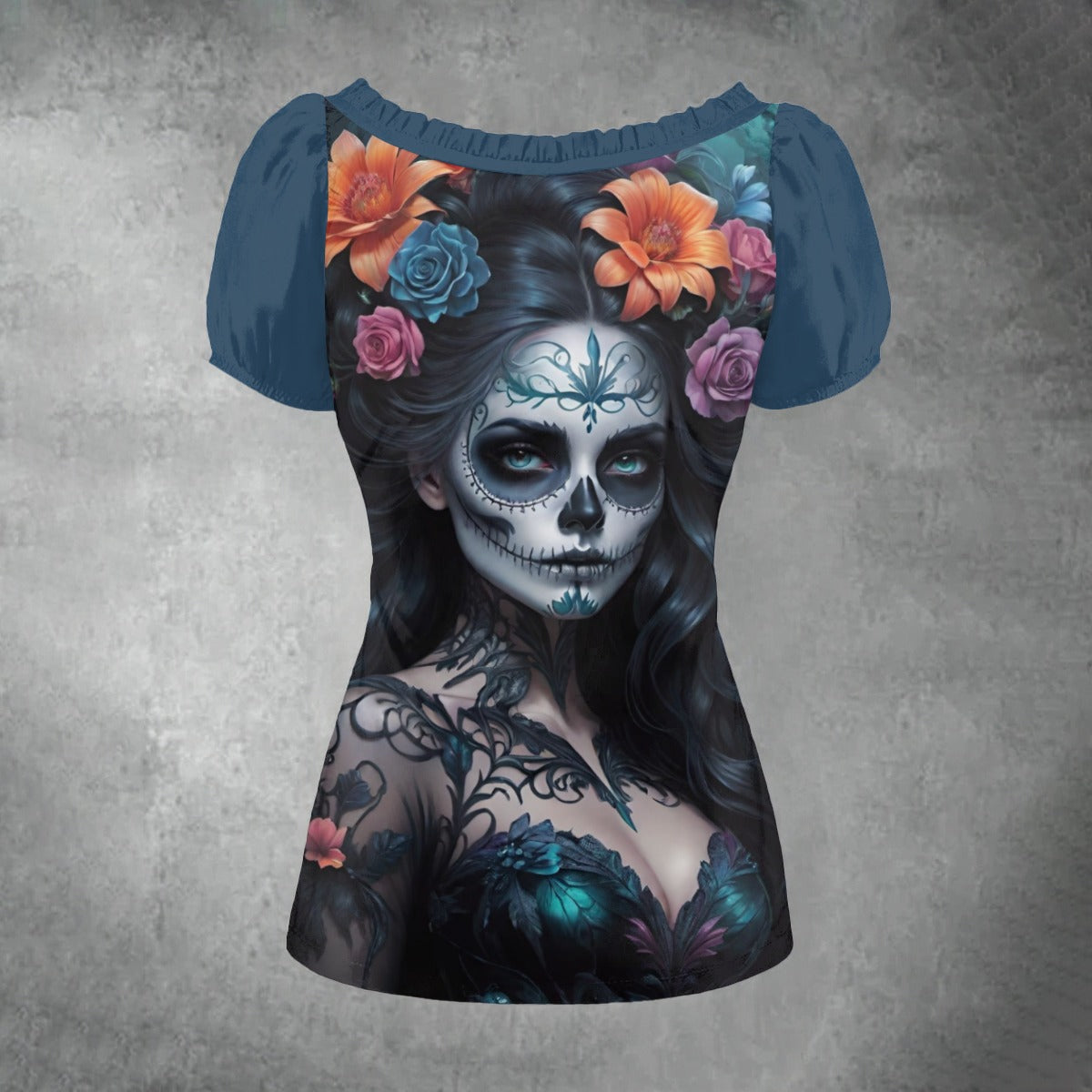 Midnight Whisper - Puff Sleeve Shirt