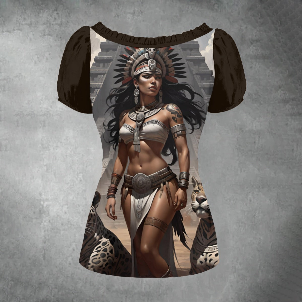 Jaguar Queen - Mexico Pride - Puff Sleeve Shirt