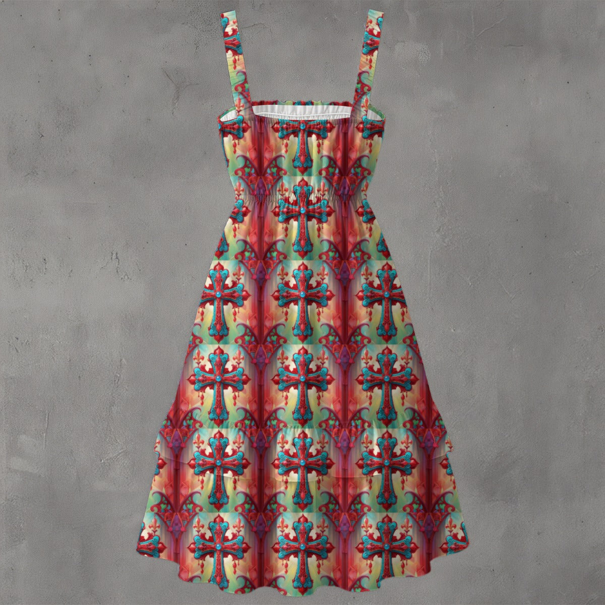 Religious Fervor Ruffle Hem Dress - Gothic Devotional Elegant