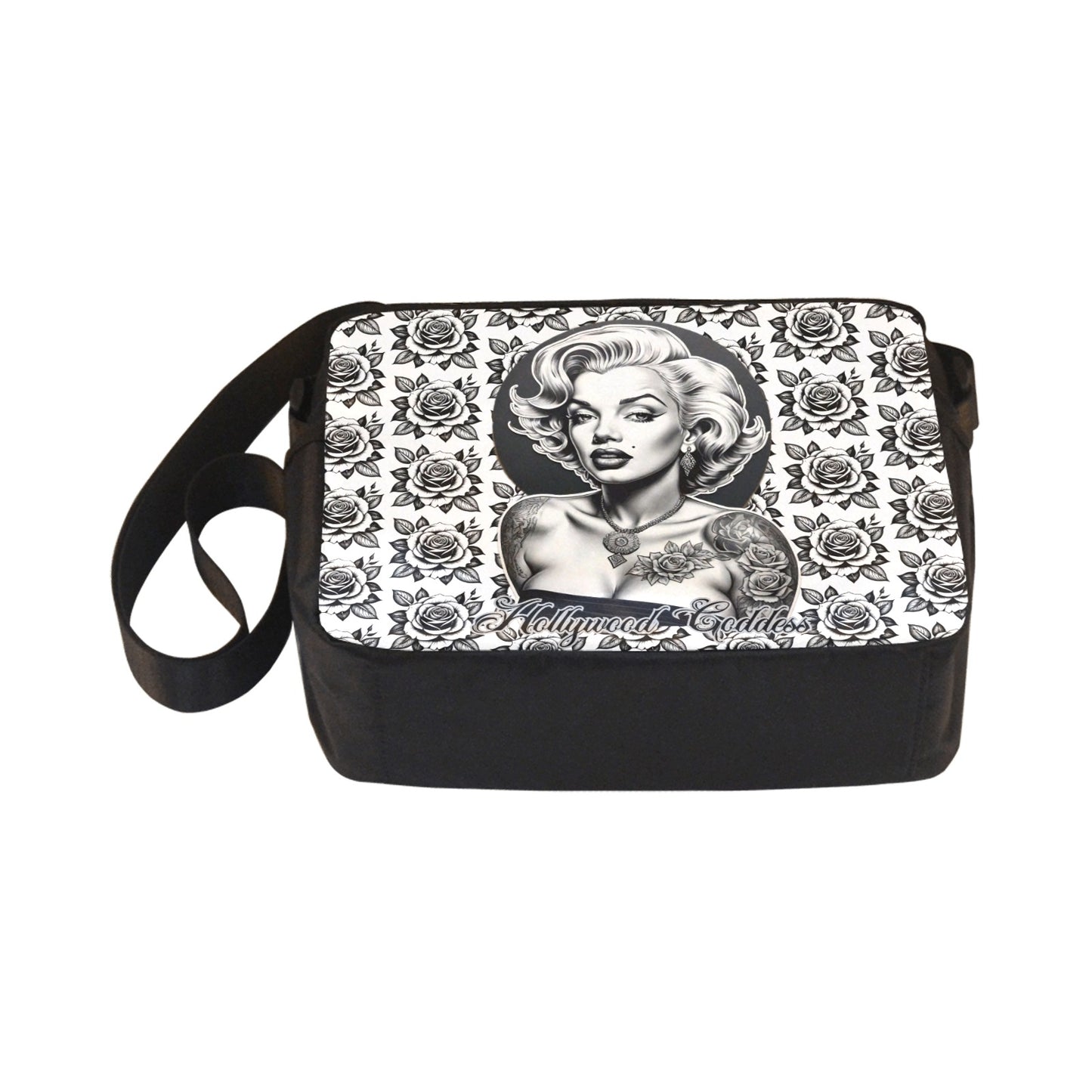 Eternal Angel Marilyn Monroe White Roses Cross-body Nylon Bag