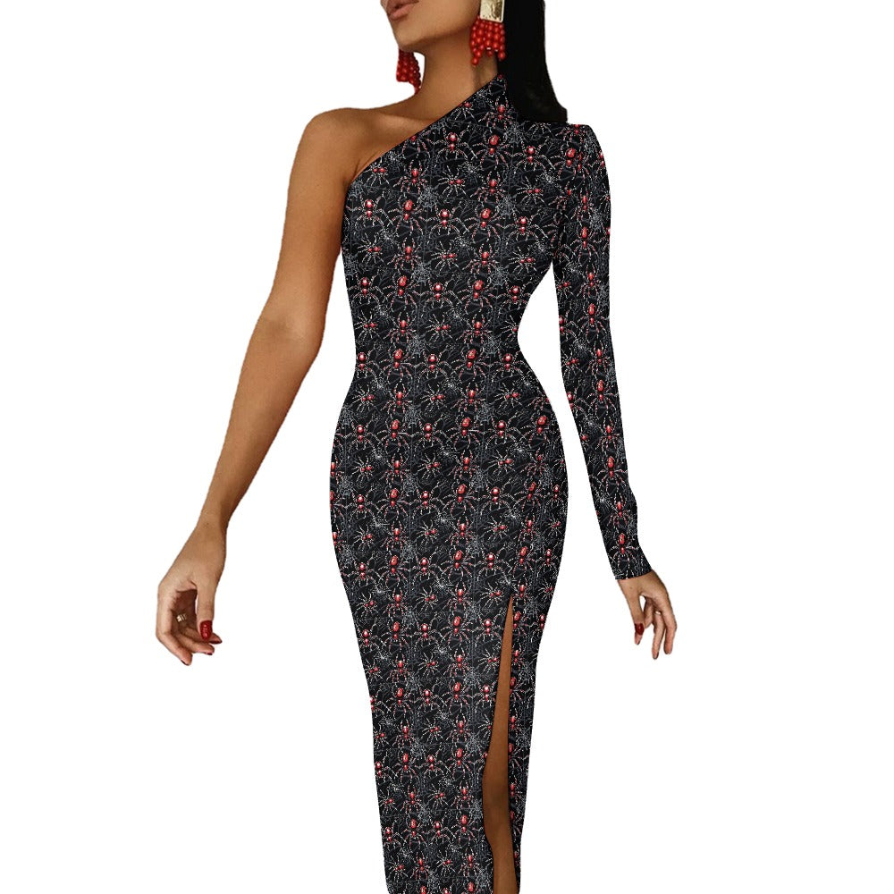 Arach-No-Phobia Half Sleeve Slit Dress