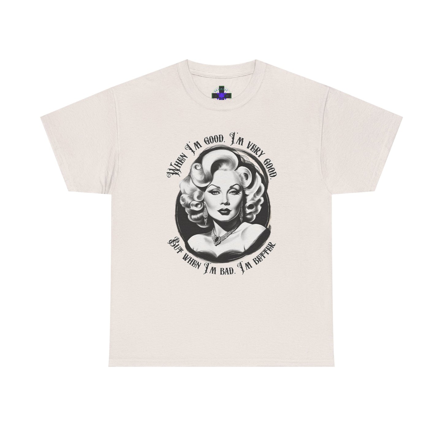 Mae West Heavy Cotton Graphic Tee Ice Grey