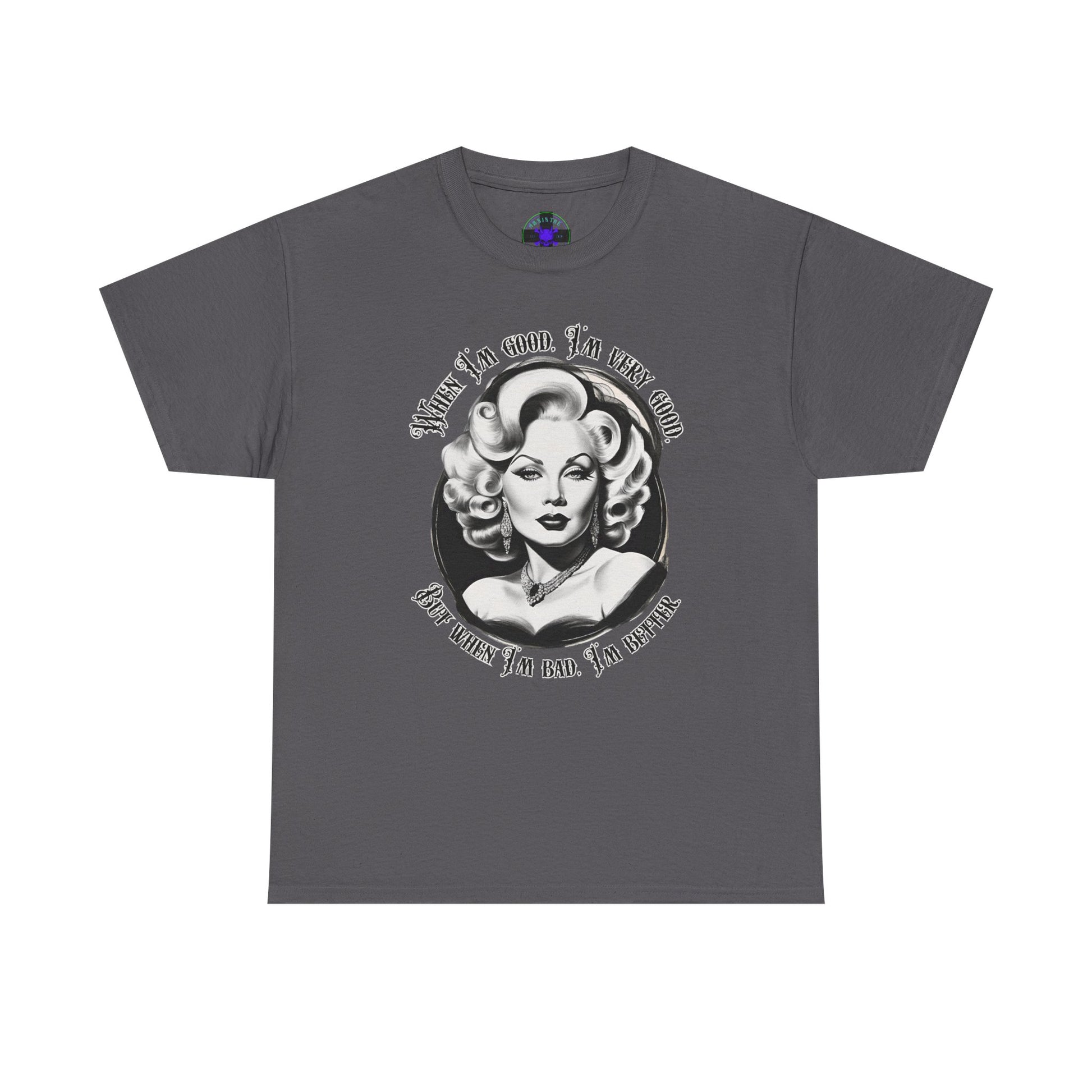Mae West Heavy Cotton Graphic Tee Charcoal