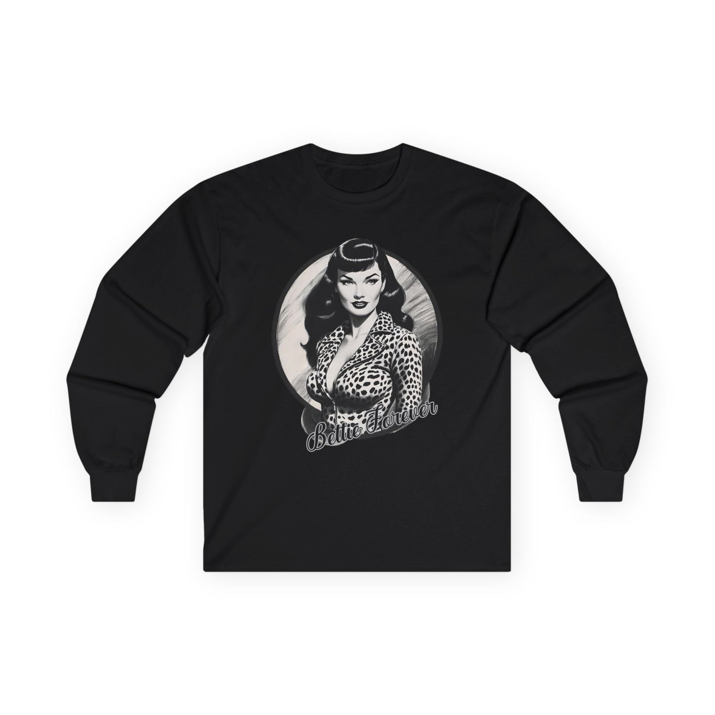 Bettie Forever Unisex Ultra Cotton Long Sleeve Tee Black