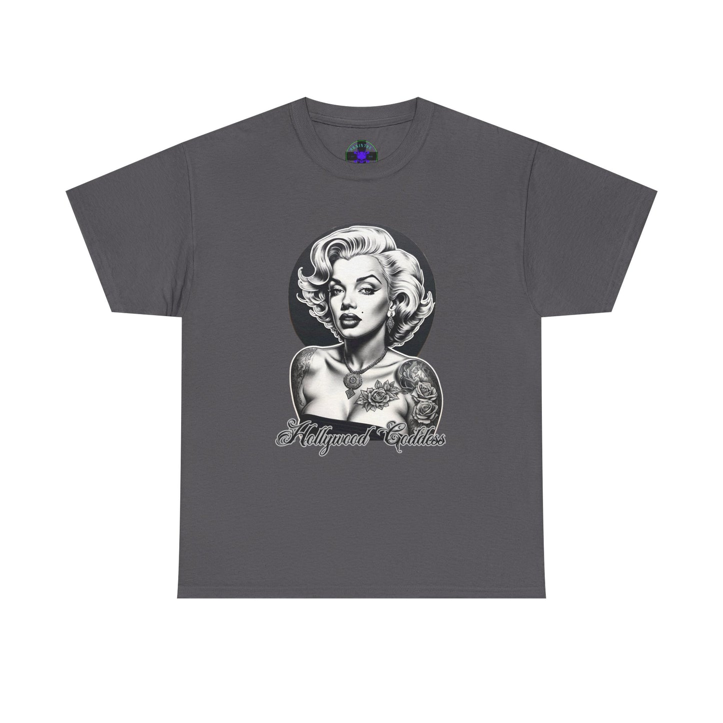 Hollywood Goddess Heavy Cotton Tee Charcoal