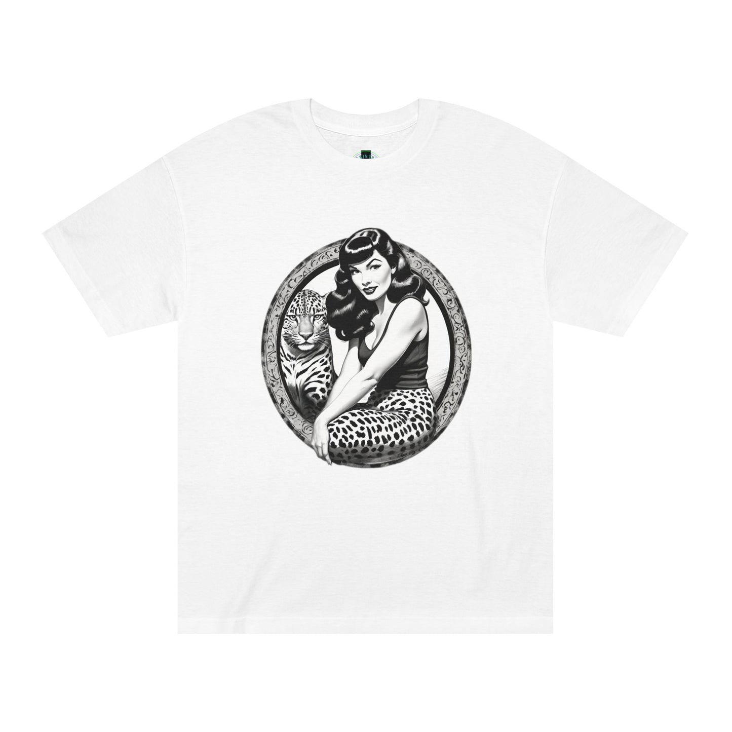 Bettie Page Cougar Graphic Tee White
