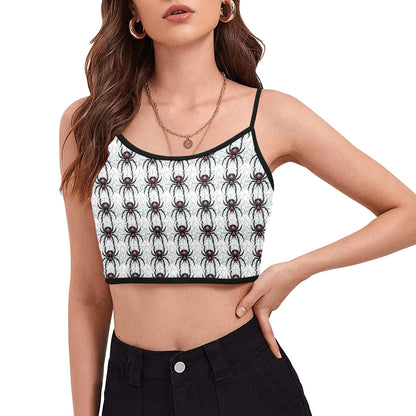 Widow Maker Spaghetti Strap Crop Top Black