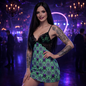 Absinthe Venom - Cami Dress With Lace White