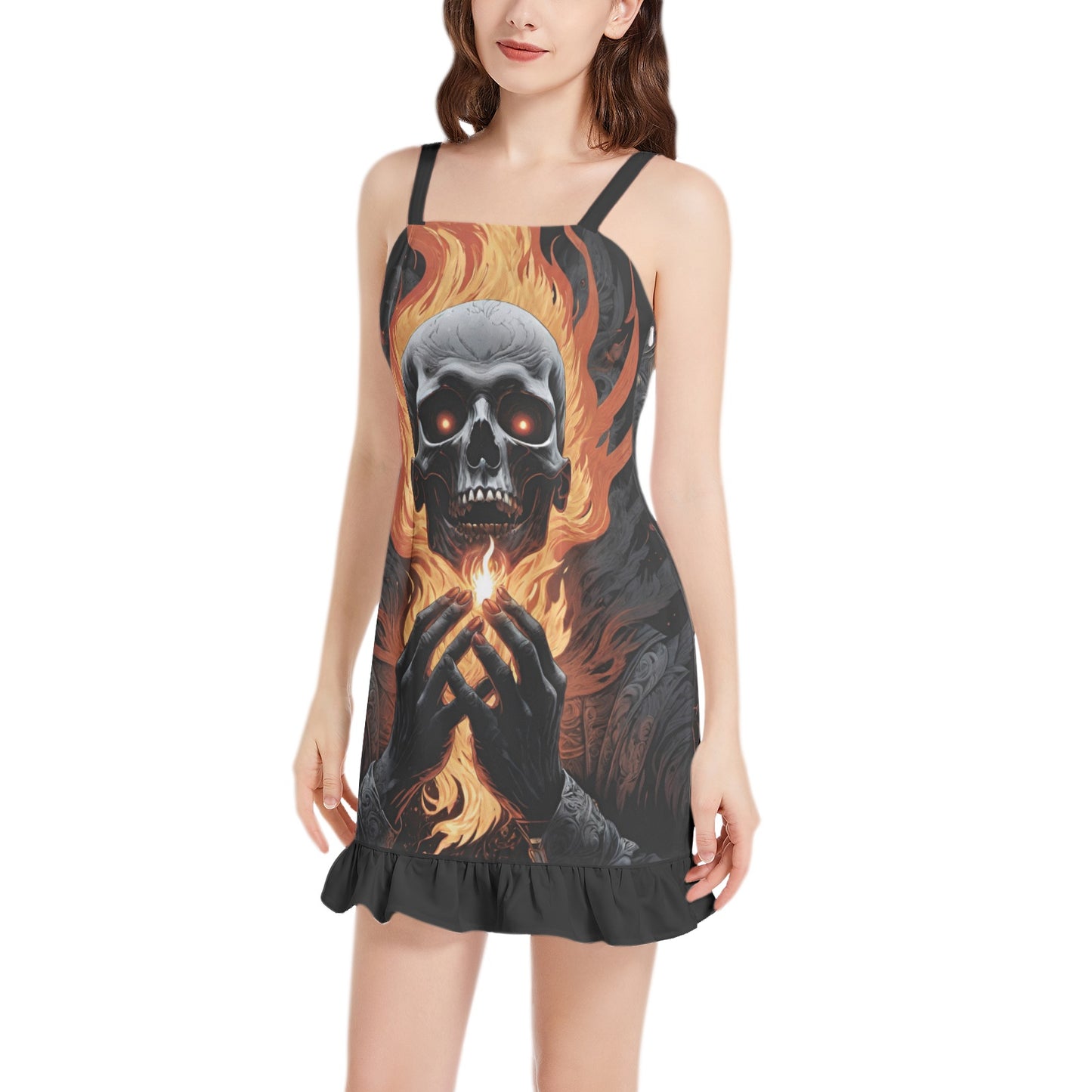 Dante's Inferno Ruffle Hem Mini Dress