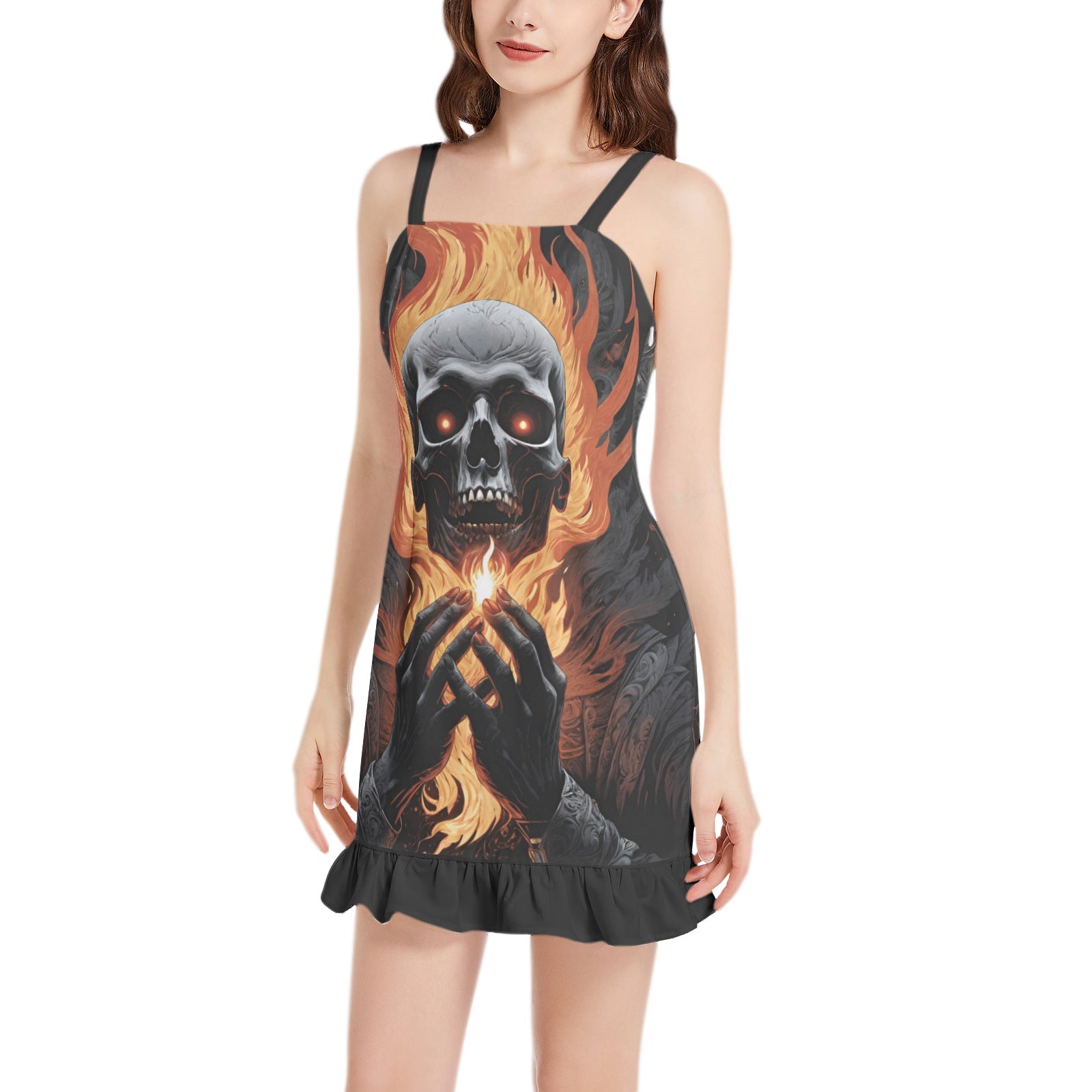 Dante's Inferno Ruffle Hem Mini Dress