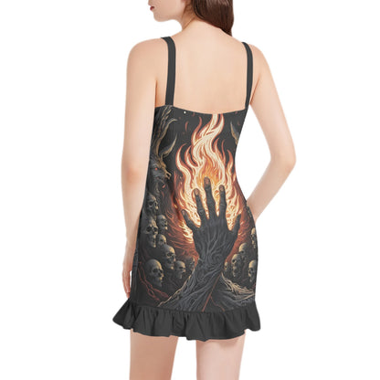 Dante's Inferno Ruffle Hem Mini Dress