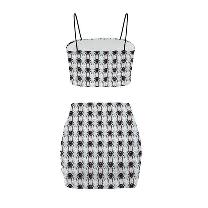 Widow Maker Women's Crop Tank Top & Mini Skirts Sets