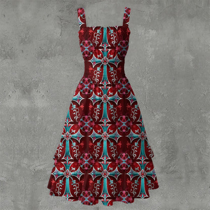 Crucify Ruffle Hem Dress - Gothic Religious Devotional Elegant White