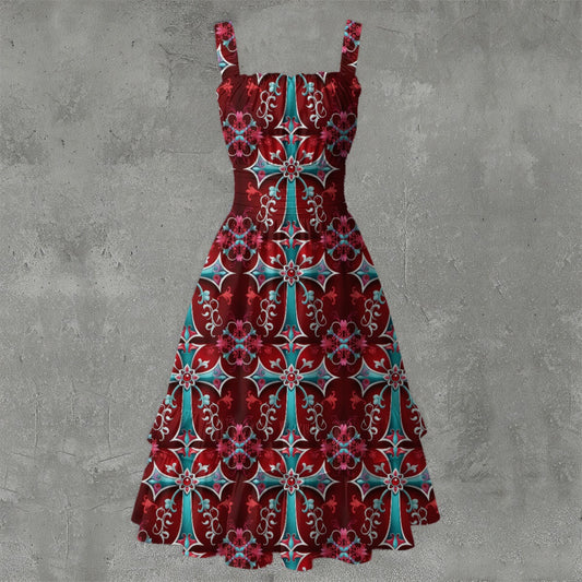 Crucify Ruffle Hem Dress - Gothic Religious Devotional Elegant White