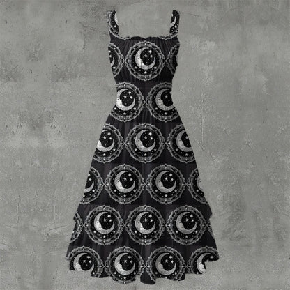 Over the Moon Ruffle Hem Dress - Gothic Celestial Elegant White