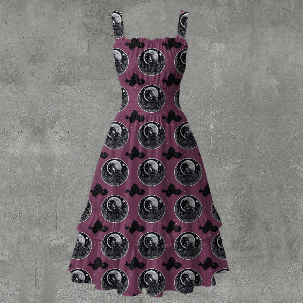 Moon Child Ruffle Hem Dress - Gothic Celestial Elegant White