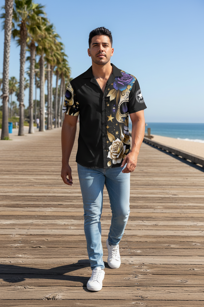Lush Skull Garden Hawaiian Shirt - Gothic Tropical