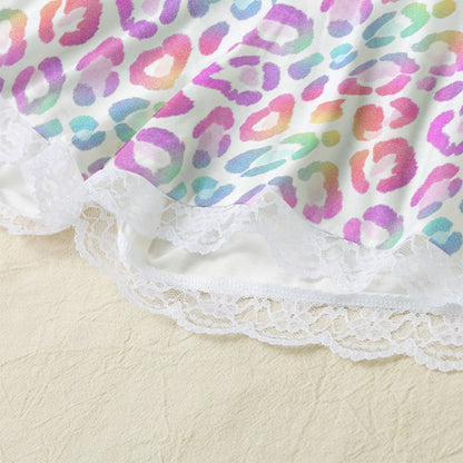 Pink Leopard Cami Set with Lace Edge - Loungewear