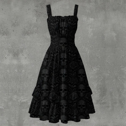 Enchanted Abyss - Ruffle Hem Dress White