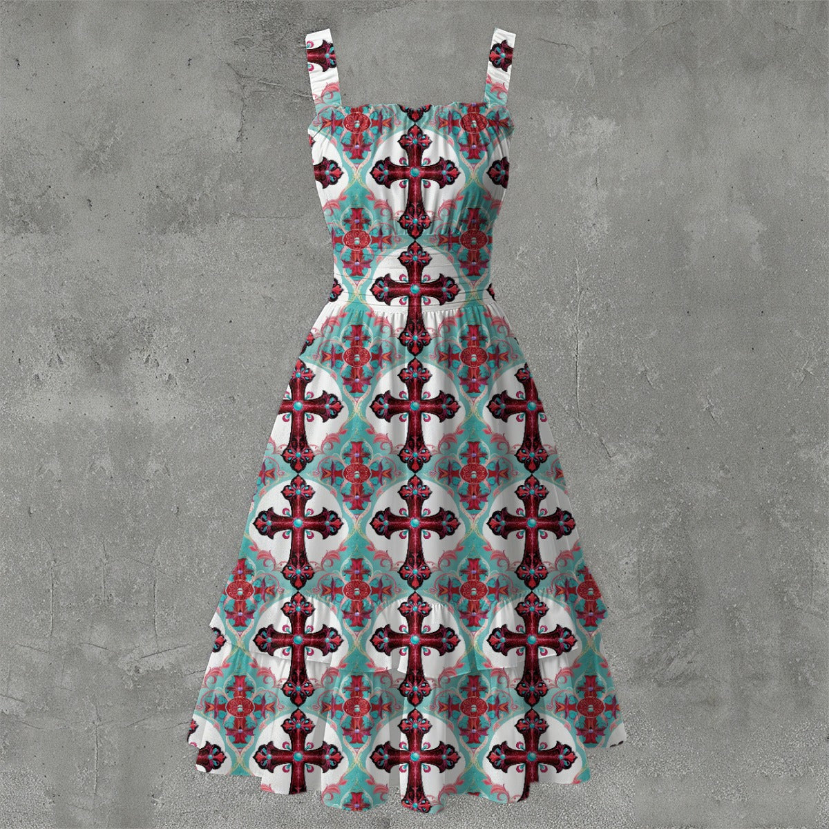 Zealot Ruffle Hem Dress - Gothic Devotion Elegant White