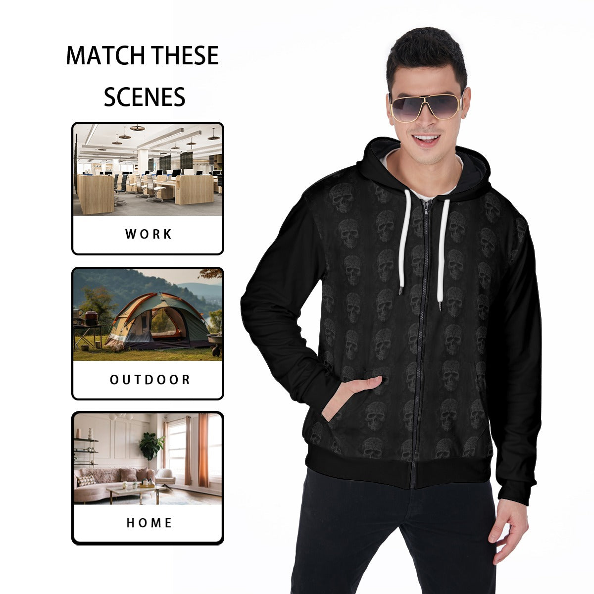 Eternal Angel All-Over Print Zip Up Hoodie