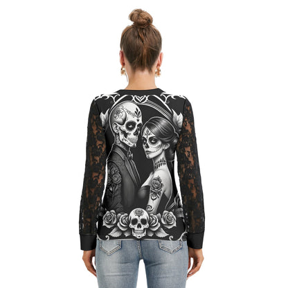 Ghostly Glamor- Shirt with Black Lace