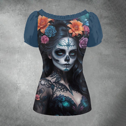 Midnight Whisper - Puff Sleeve Shirt