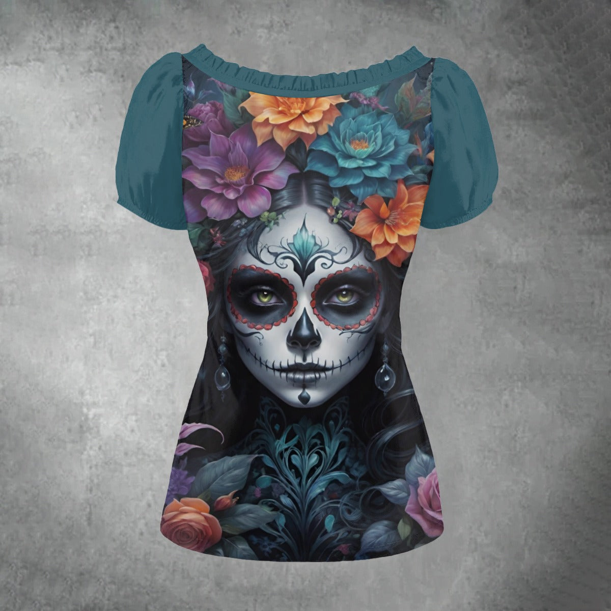 Serene Shadows-Puff Sleeve Shirt