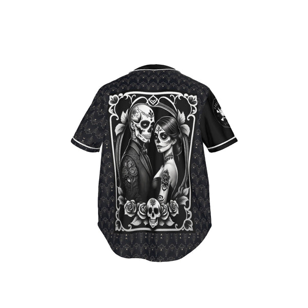Ghostly Glamor All-Over Print Short Sleeve Baseball Jersey