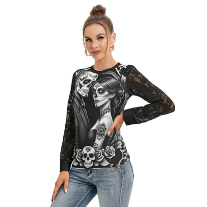 Ghostly Glamor- Shirt with Black Lace