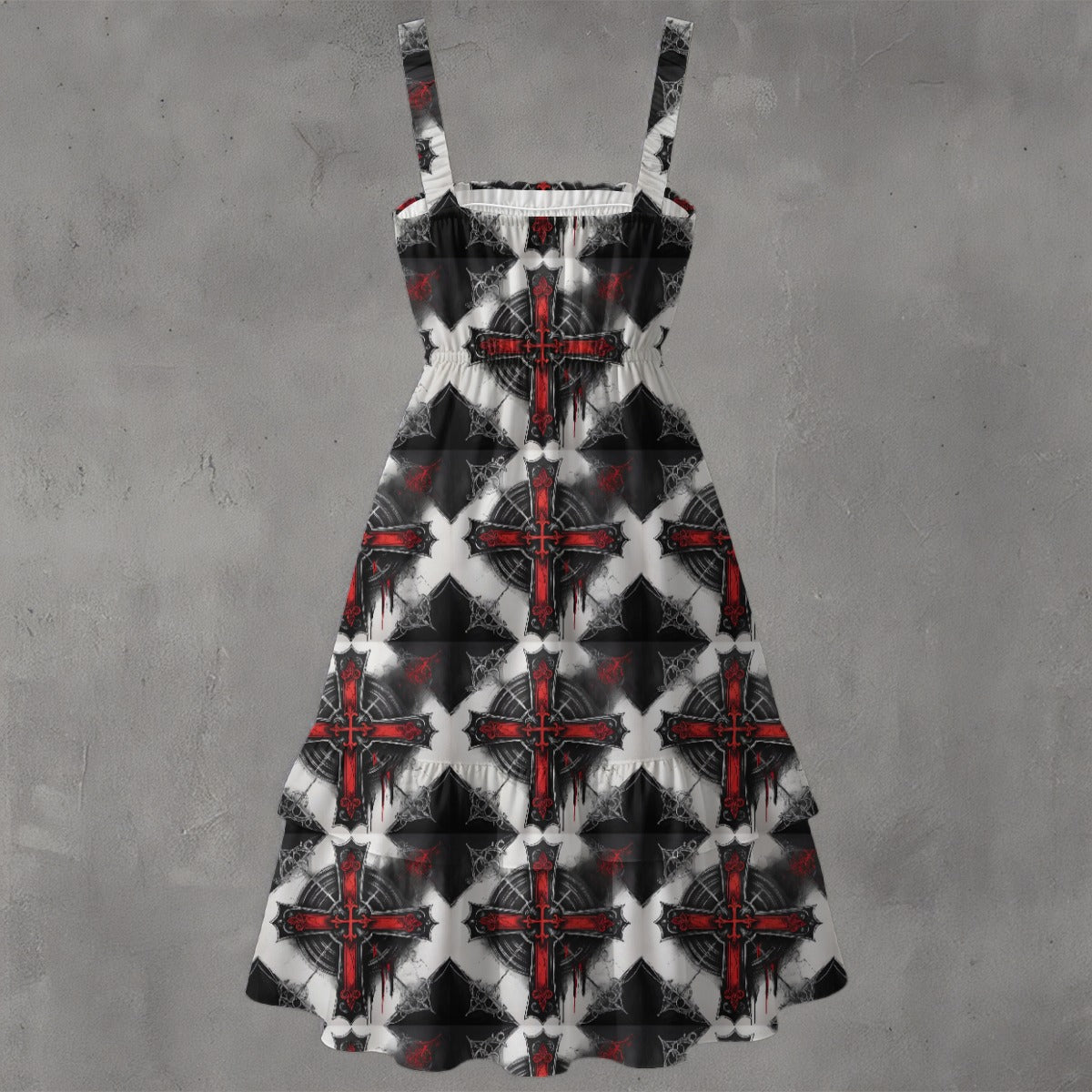 Conviction Ruffle Hem Dress - Gothic Devotional Elegant