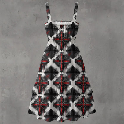 Conviction Ruffle Hem Dress - Gothic Devotional Elegant