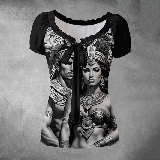 Obsidian Reign - Mexico Pride - Puff Sleeve Shirt White