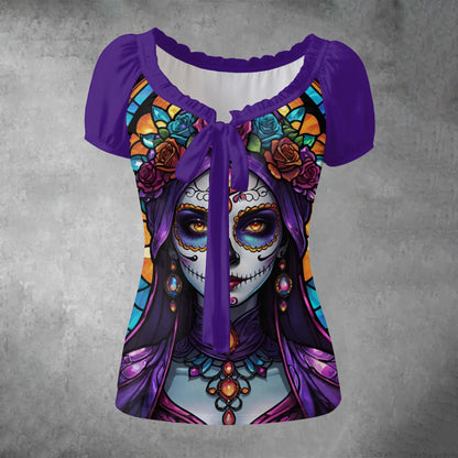 Luminous Nightfall - Puff Sleeve Shirt White