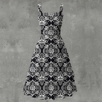 Gothic Lace Ruffle Hem Dress - Dark Romantic Elegant White