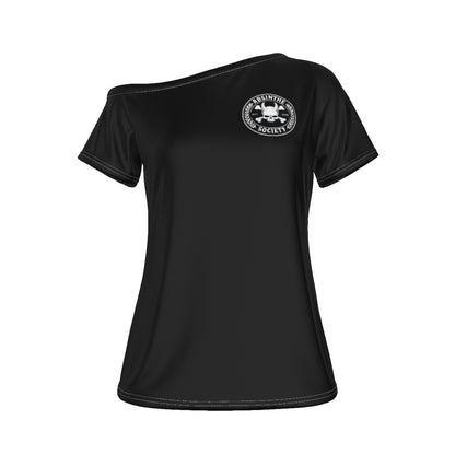 Absinthe-Society Midnight Elegance - Off-Shoulder T-shirt White