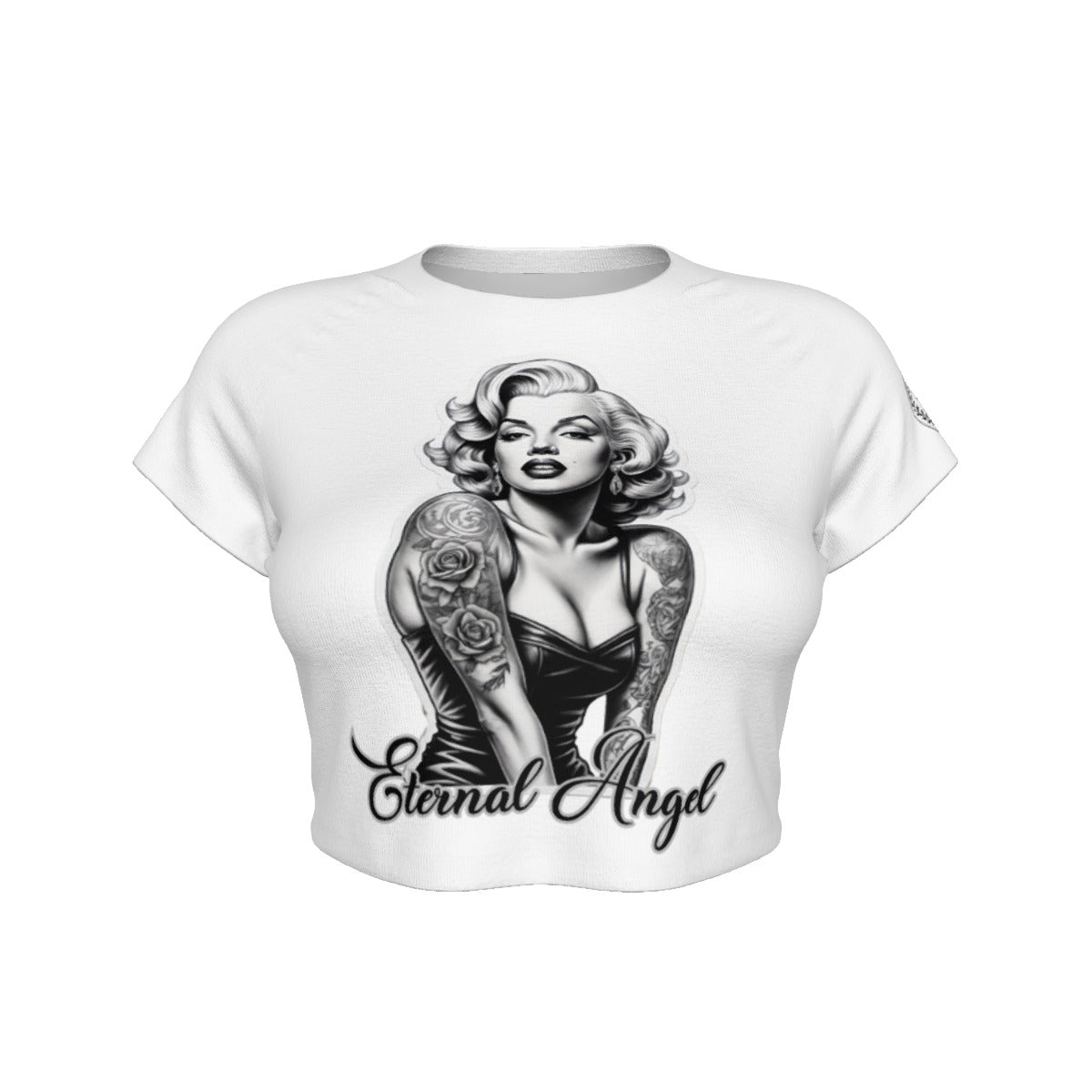 Eternal Angel White Cropped T-shirt - Gothic Raglan White