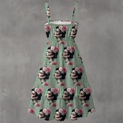 Gothique Ruffle Hem Dress - Dark Elegant French Gothic