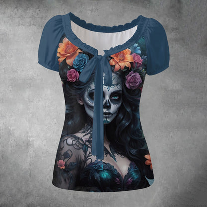 Midnight Whisper - Puff Sleeve Shirt White