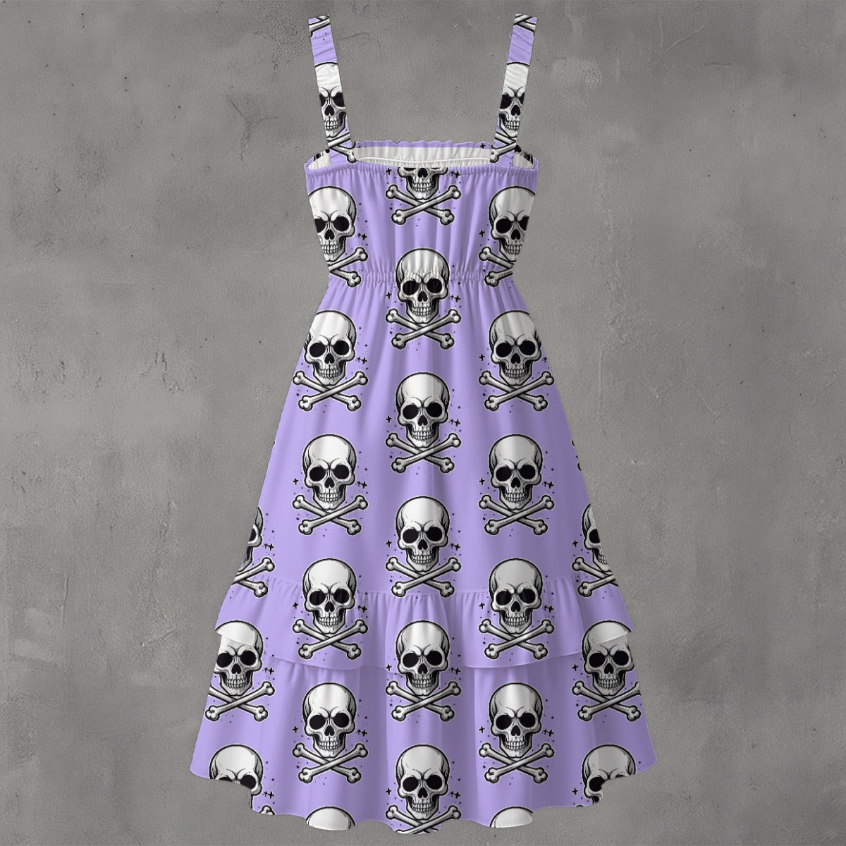 Skull Ritual Lavender - Ruffle Hem Dress