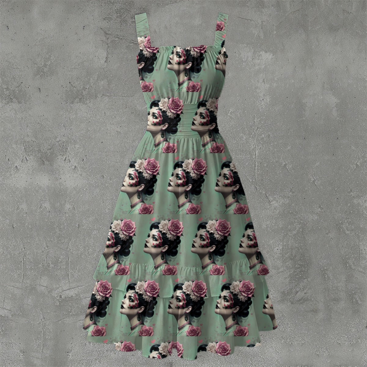 Gothique Ruffle Hem Dress - Dark Elegant French Gothic White