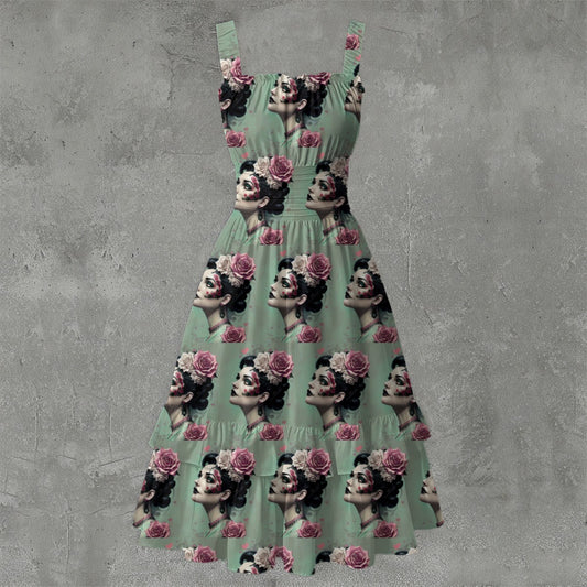 Gothique Ruffle Hem Dress - Dark Elegant French Gothic White