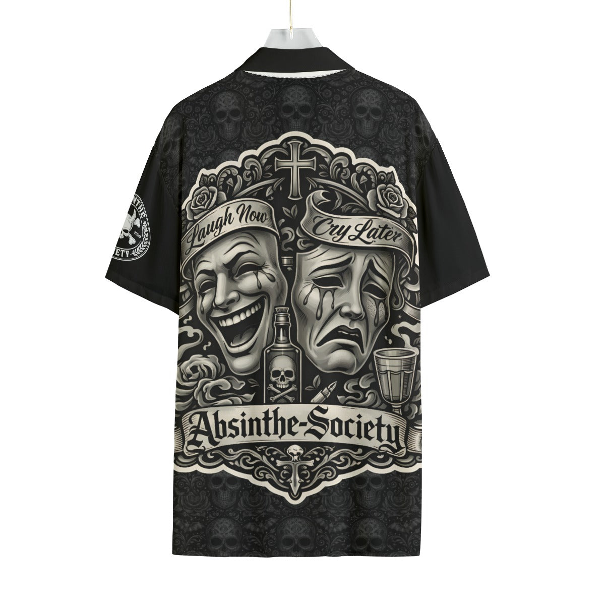 Laugh Now Cry Later Shirt With Pocket Rayon - Absinthe Society Gothic