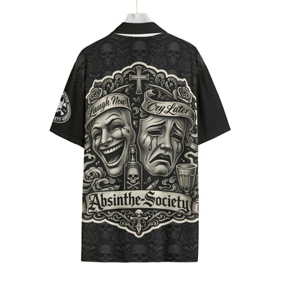 Laugh Now Cry Later Shirt With Pocket Rayon - Absinthe Society Gothic