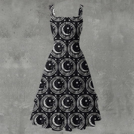 Moonlight Sonata Ruffle Hem Dress - Gothic Elegant Musical White