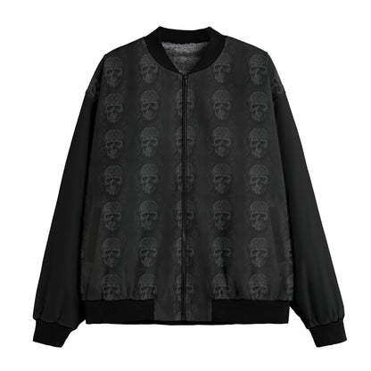 Ghostly Glamor All-Over Print Fleece Bomber Jacket White