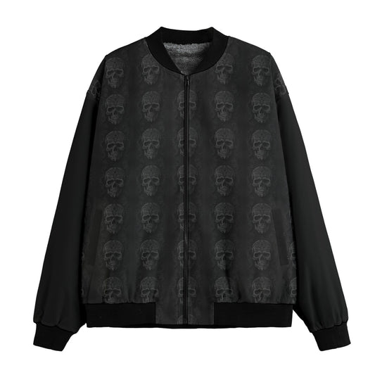 Ghostly Glamor All-Over Print Fleece Bomber Jacket White