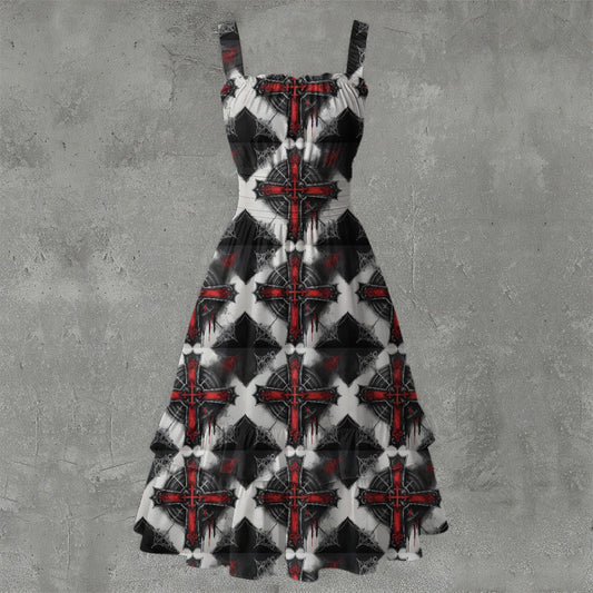 Conviction Ruffle Hem Dress - Gothic Devotional Elegant White