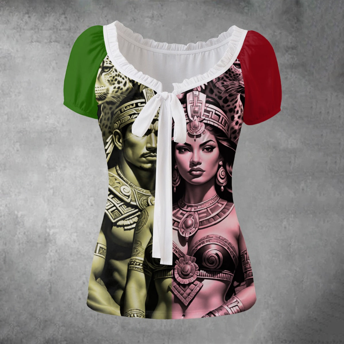 Bandera Cultura - Mexico Pride - Puff Sleeve Shirt White